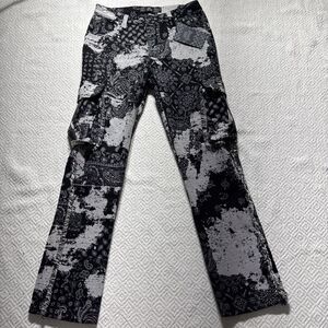 NWOT Rebel Vengeance Jeans Size 30 Black Wash Rock Punk Cargo Distressed Paisley